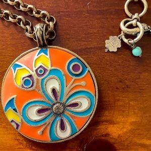 Lucky Brand Neon Coral Boho Necklace